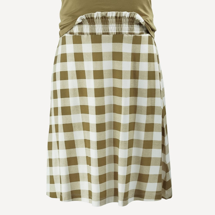 tween shirred skirt | fennel gingham | bamboo