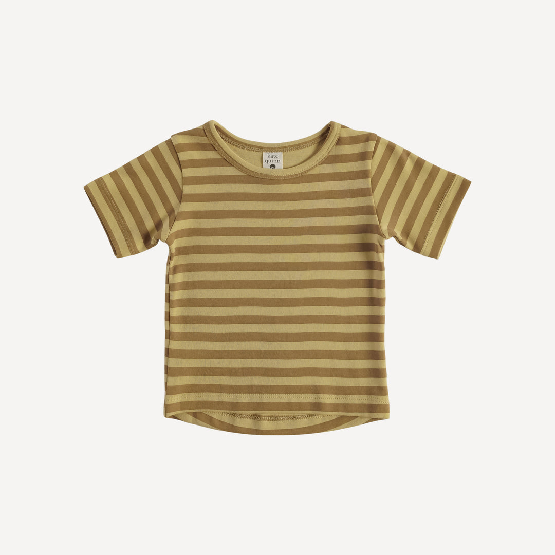 short sleeve boxy tee | wheat stripe | organic cotton interlock