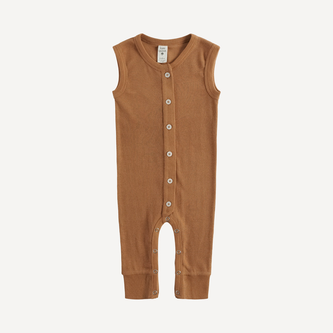 sleeveless button sport jumpsuit | meerkat | organic cotton skinny rib