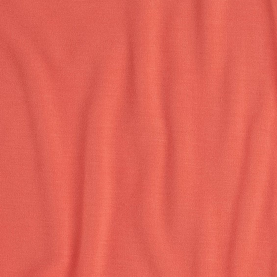 womens short sleeve skinny snap henley top | coral | summer weight bamboo