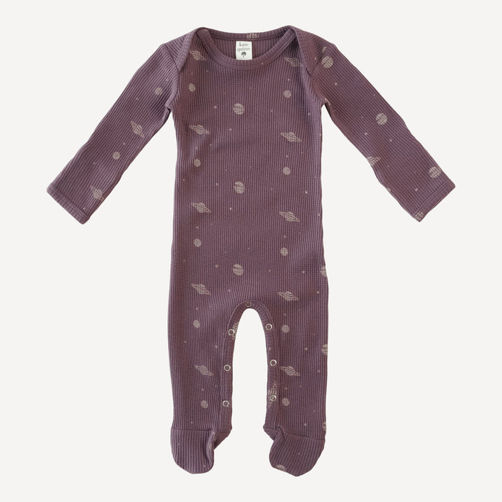 long sleeve lap neck footie | huckleberry planets | organic cotton thermal