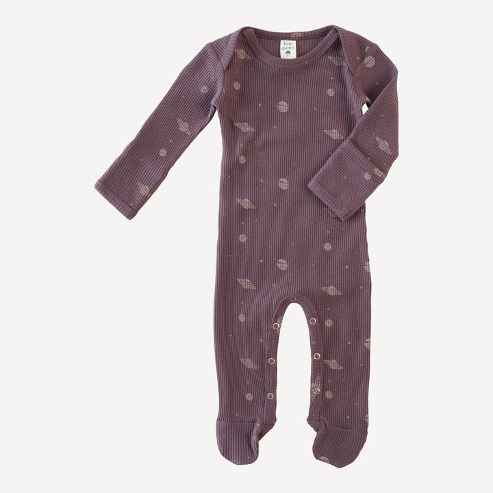 long sleeve lap neck footie | huckleberry planets | organic cotton thermal
