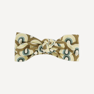 elastic knot top headband | mustard modern scallop | organic cotton
