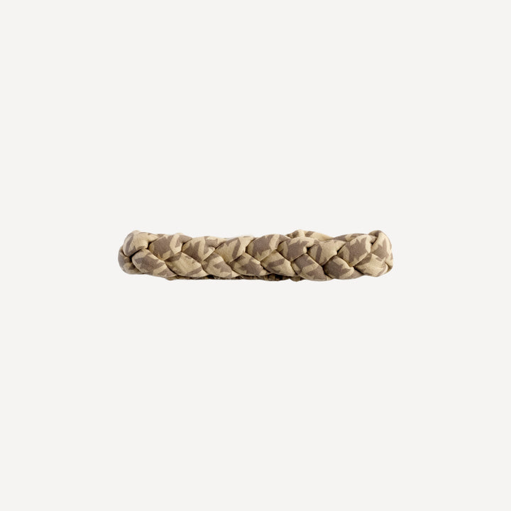 stretchy braided headband | mocha houndstooth | organic cotton interlock
