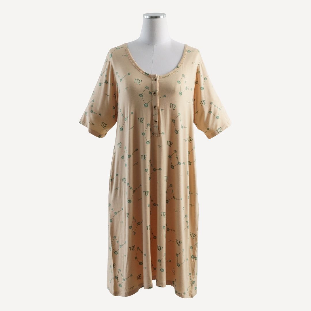womens henley lounge dress | virgo | bamboo