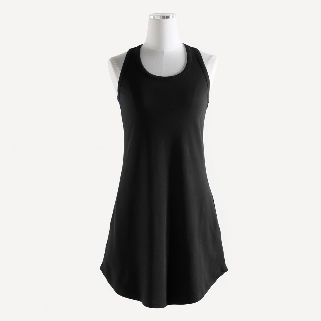womens tank nightie | black | organic cotton interlock