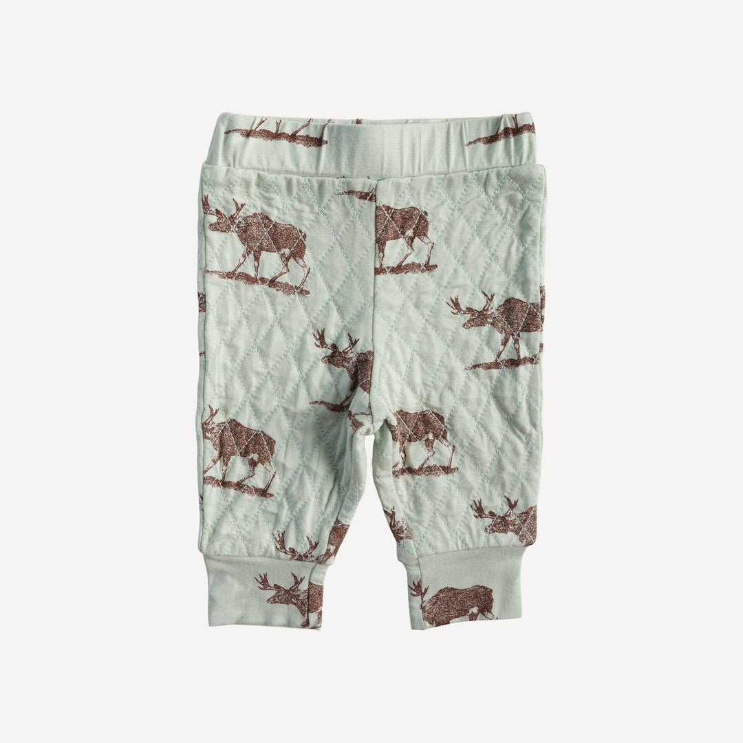 quilted cuffed pant | elk | bamboo
