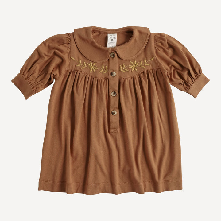 AS IS! 3/4 sleeve embroidered cowgirl dress | argan | bamboo