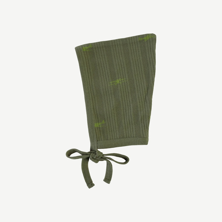 elf hat | stamped tiny olive planes | organic cotton multi rib