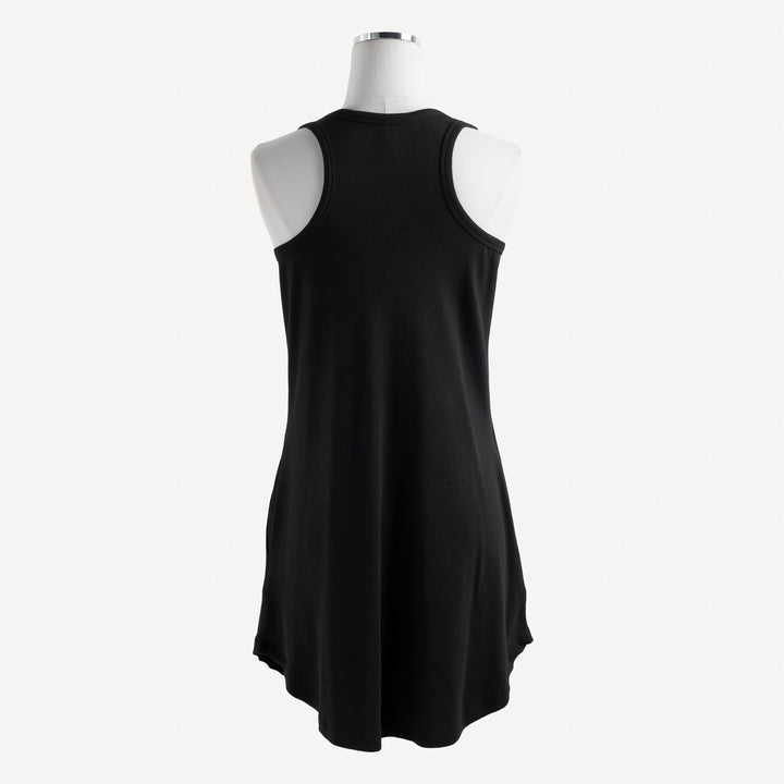 womens tank nightie | black | organic cotton skinny rib