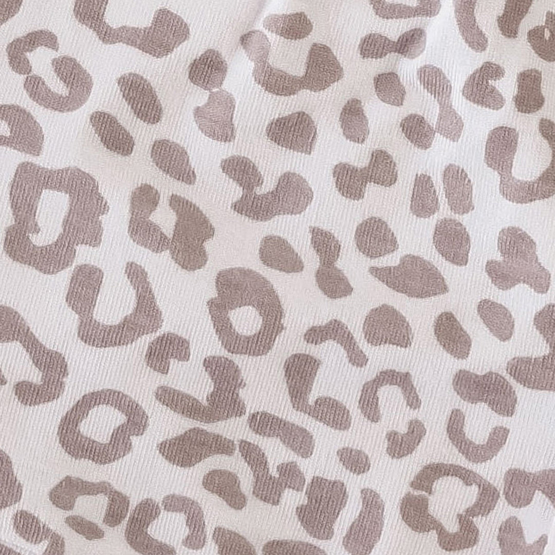 retro shortie short + top set | fawn leopard print | bamboo