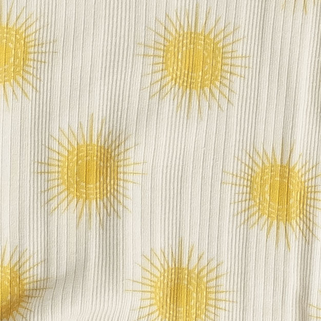 bandana bib | stamped tiny jojoba sun | organic cotton multi rib