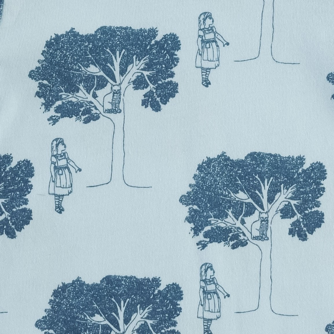 alice blue toile de jouy large Fabric